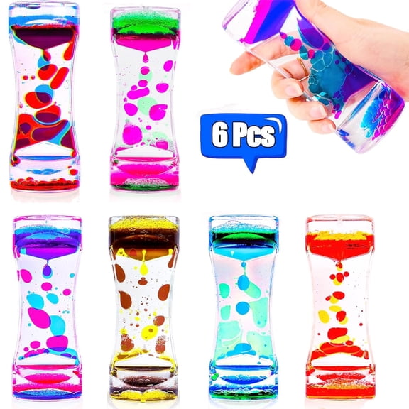 Liquid Motion Bubble Sensory Toys, 6-Pack Liquid Timer Fidget Toys for Adults, Calming Toys for Kids, Party Favors, Classroom Prizes, Christmas Gift Bags, Christmas Gifts, Halloween