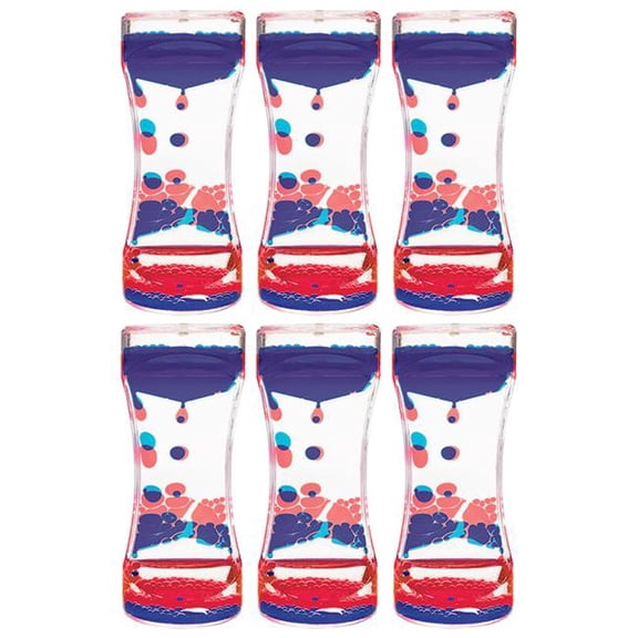Liquid Motion Bubbler, Red & Blue - Pack of 6