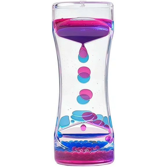 Liquid Motion Bubbler Sensory Toy Acrylic Liquid Hourglass Timer Calming Bubble Design For Anxiety Relief Focus Training For Autism ADHD(K)