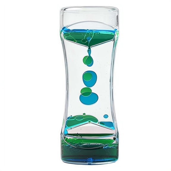 Liquid Motion Bubbler Timer, Hourglass Type Sensory Toys, Colorful Hourglass Timer with Calming Descending Bubbles for Autism & Anxiety, Relax & Calm Down, School & Office Toys
