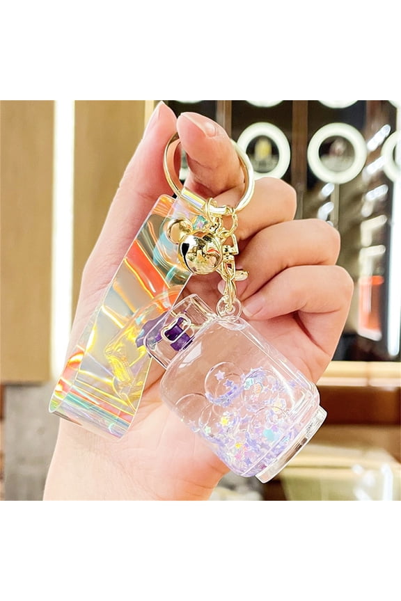 Liquid Motion Keychain Floating Sand Acrylic Car Pendant Couple Gift