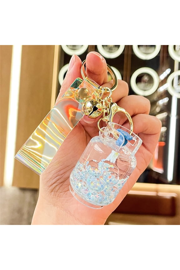 Liquid Motion Keychain Floating Sand Acrylic Car Pendant Couple Gift