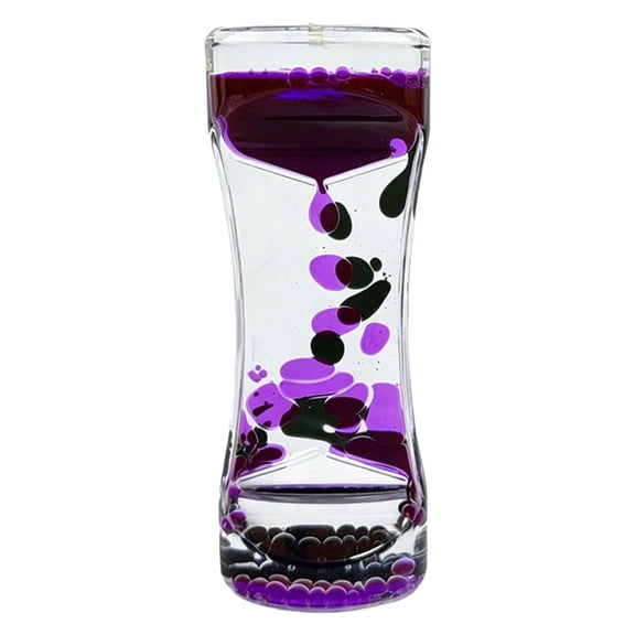 Liquid Motion Timer with Calming Bubbles for Desk Stress Relief, Acrylic Sensory Fidget Toy