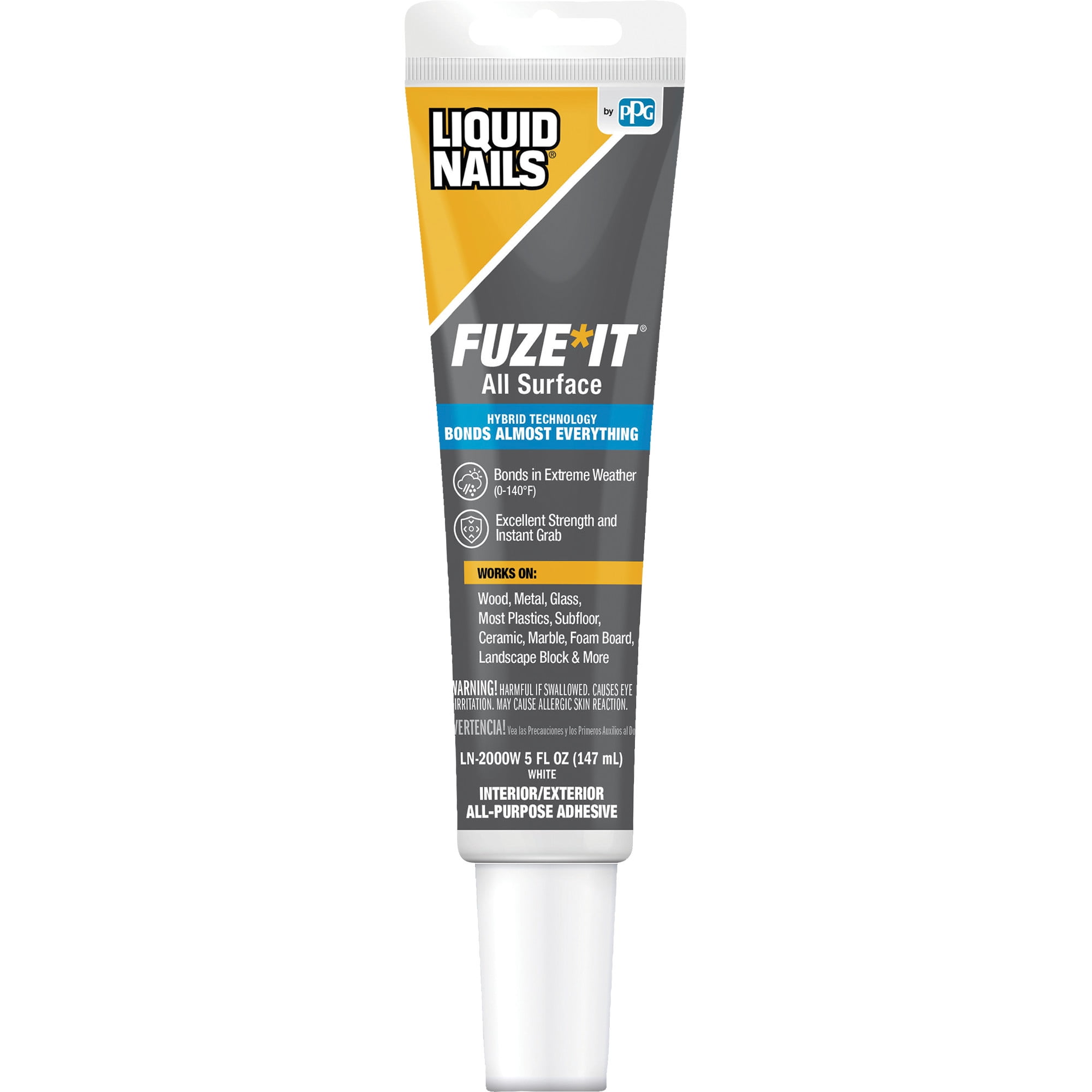 Liquid Nails Fuze*It All Surface Construction Adhesive (LN2000W), 5 oz