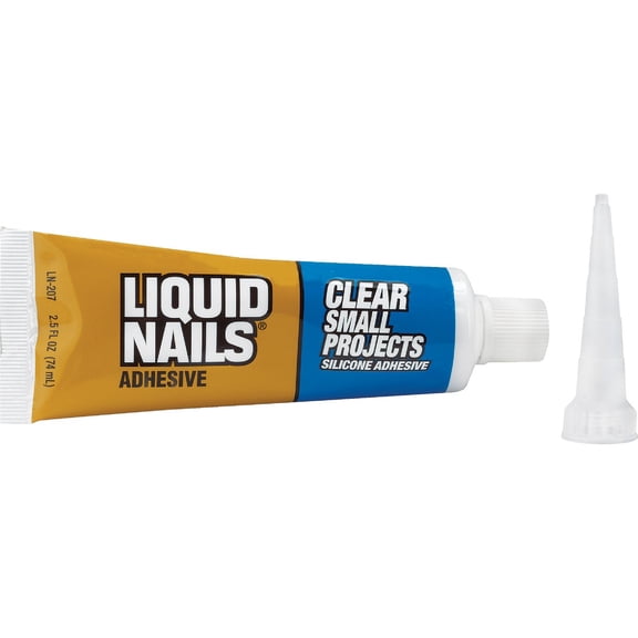 Liquid Nails LN-207 6 Pack 2.5 oz. Small Projects Silicone Adhesive, Clear