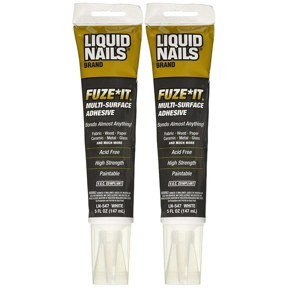 Liquid Nails FuzeIt Multi-Purpose Construction Adhesive - White - 2 Pack, 5 oz Tube