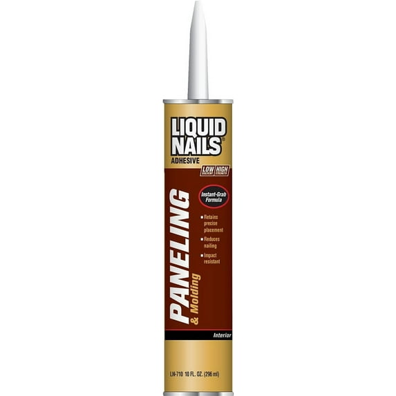 Liquid Nails LN-710 Low VOC Paneling and Molding Adhesive, 10 oz Handy Squeeze Tube, White Paste