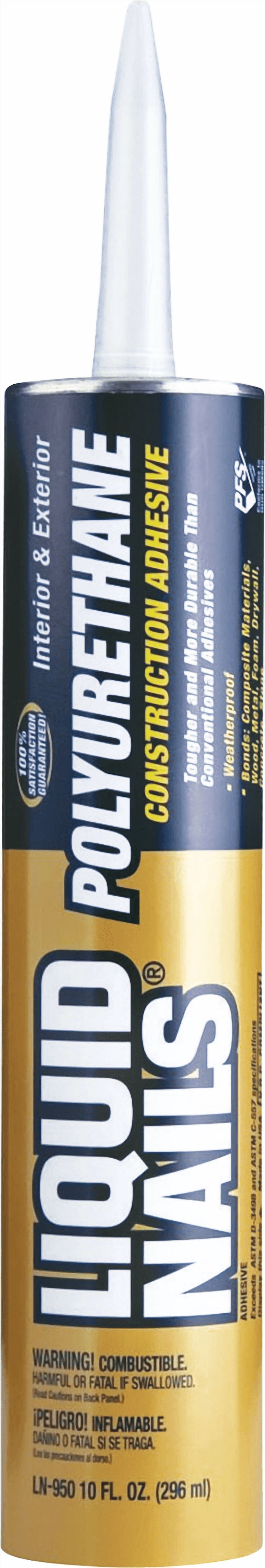 Liquid Nails Polyurethane Construction Adhesive - Single Pack — Exterior Wood Surfaces, UV-Resistant Formula