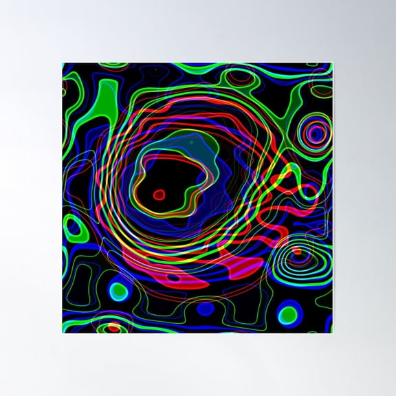 Liquid Neon Lava Poster Wall Art, Modern Wall Decor For Living Room Bedroom, 24x24 UNFRAMED