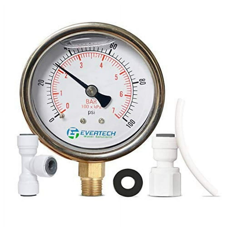 Oil filled water pressure gauge top