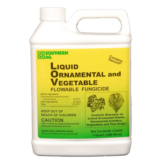 Liquid Ornamental & Vegetable Flowable Fungicide with Daconil - Broad-Spectrum Plant Disease Control - 32 fl oz Bottle by Southern Ag