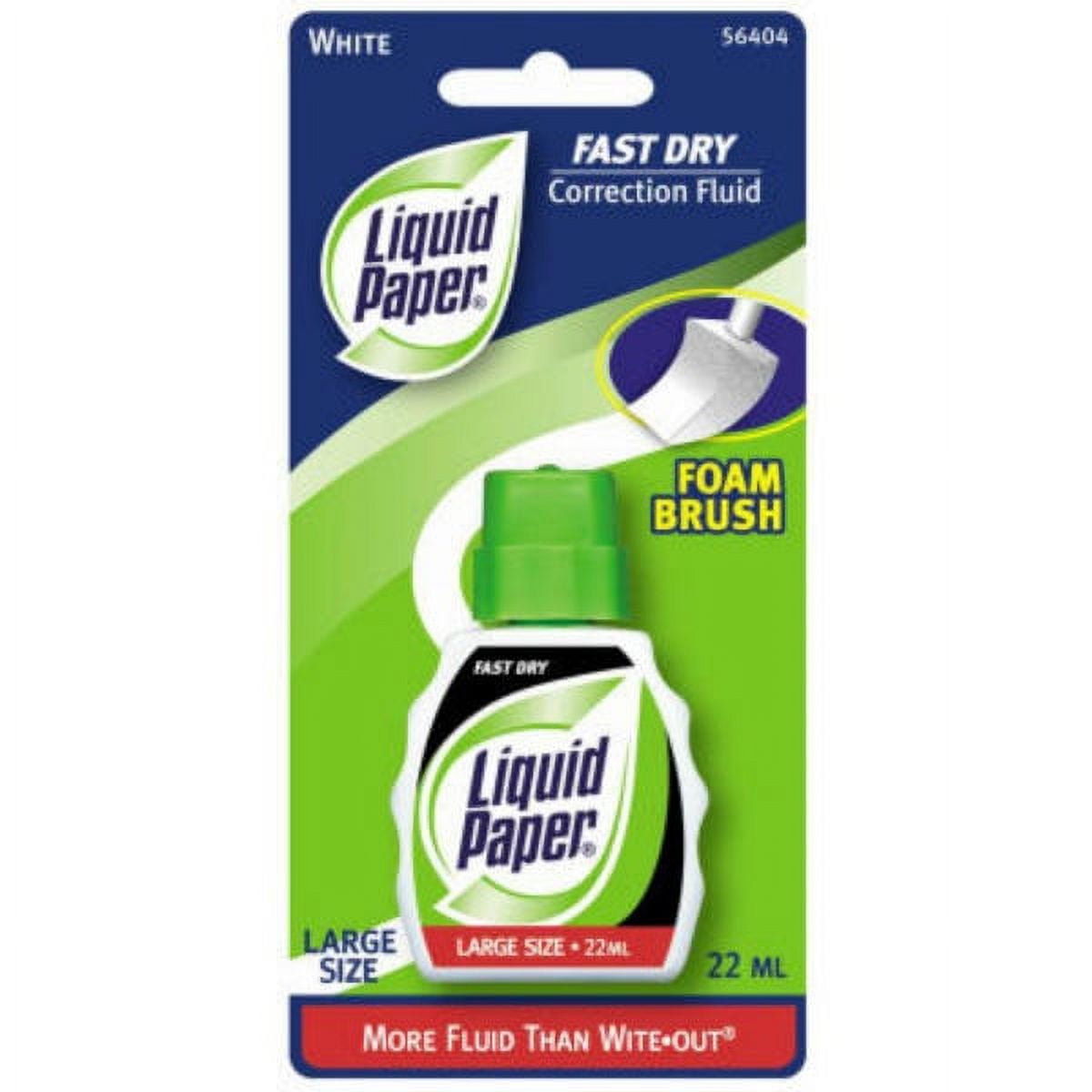 Liquid Paper 5640415 Fast Dry Smooth Coverage Correction Fluid, White, Each