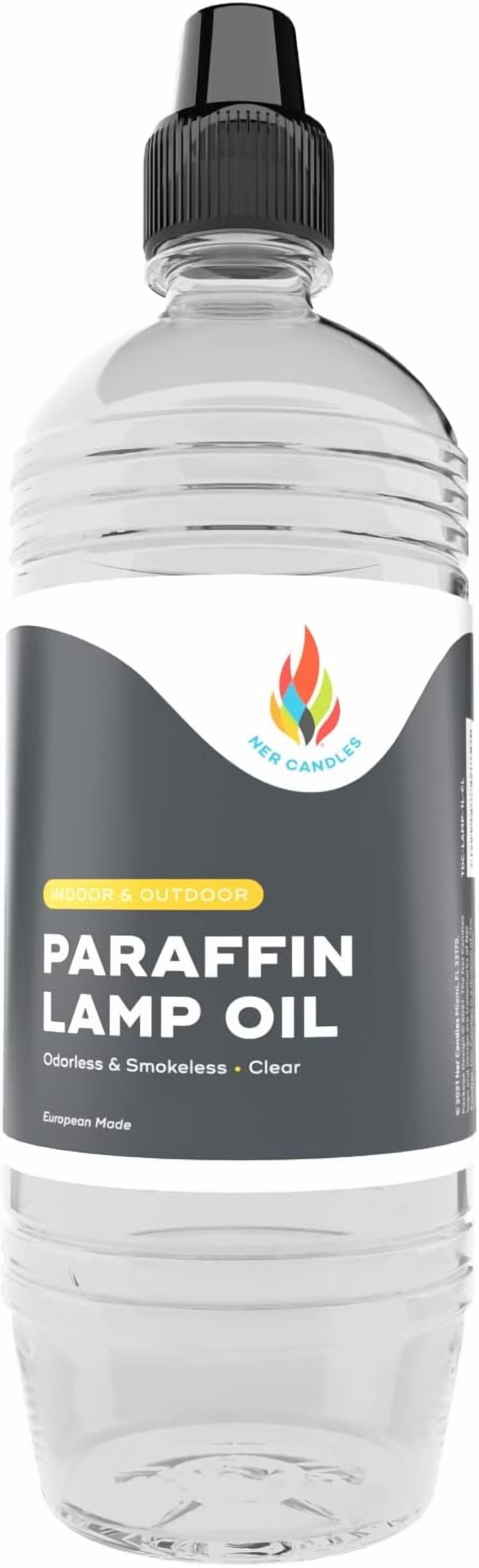 Liquid Paraffin Lamp Oil - Half-Liter (500mL) Smokeless, Odorless, Ultra Clean Burning Fuel for Indoor and Outdoor Use (Clear)