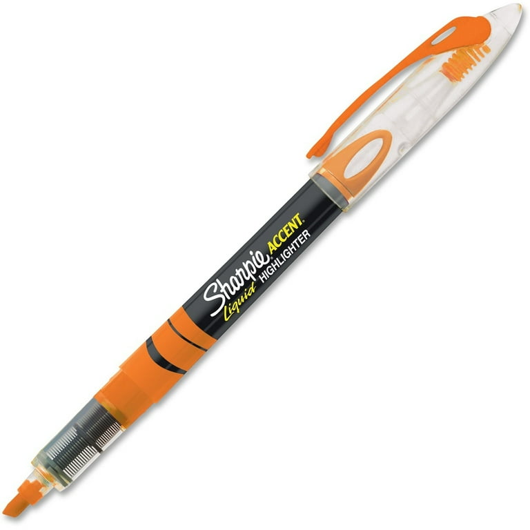 Liquid Pen Style Highlighters, Fluorescent Orange Ink, Chisel Tip, Orange/Black/Clear Barrel, Dozen Liquid Pen Style Highlighters, Fluorescent Orange Ink, Chisel Tip, Orange/Black/Clear Barrel, Dozen