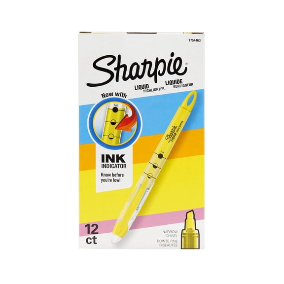 Liquid Pen Style Highlighters, Fluorescent Yellow Ink, Chisel Tip, Yellow/black/clear Barrel, Dozen | Bundle of 5