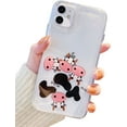 thumbnail image 1 of Liquid Phone Case Compatible with iPhone XR, Cool Cartoon Design, Floating Bumper Protective Case Hard Back Shell Cover (Cute Cows, iPhone XR), 1 of 13