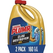 2-pack Liquid-Plumr Pro-Strength Drain Cleaner - Septic Safe Liquid - 2 Pack, 80 Oz   Standard US Plumbing Rough-In, Drop-In Replacement