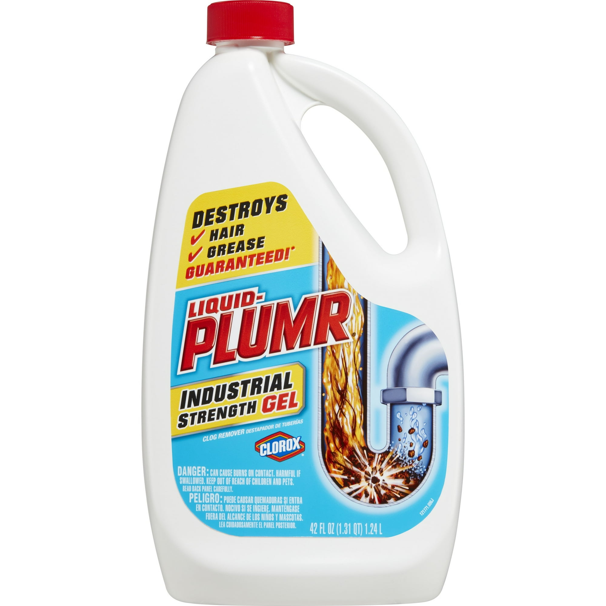 Liquid-Plumr Industrial Strength Drain Clog Remover Gel, Septic Safe, Unscented, 42 fl oz, 1pk