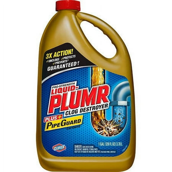 Liquid-Plumr Pro-Strength Full Clog Destroyer Plus PipeGuard (128 oz. bottles, 2 pk.)