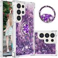 thumbnail image 1 of Liquid Quicksand Case for Samsung Galaxy S25 Ultra (Not S25) with Diamond Kickstand, Luxury Fun Glitter Sparkle Flowing Clear Bling Cover Case for Samsung Galaxy S25 Ultra. -Purple, 1 of 14