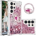 thumbnail image 1 of Liquid Quicksand Case for Samsung Galaxy S25 Ultra (Not S25) with Diamond Kickstand, Luxury Fun Glitter Sparkle Flowing Clear Bling Cover Case for Samsung Galaxy S25 Ultra. -Pink, 1 of 7