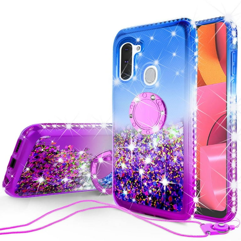 Leather Wallet Phone Case Samsung A11 Cover Glitter Bling