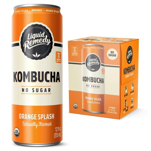 Liquid Remedy - Sugar Free Organic Kombucha for Gut Health - 48 FO, Case of 6