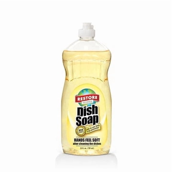 Restore Naturals Non Toxic Liquid Dish Soap - 25 Fl Oz - Plant Based | Biodegradable | Gentle Formula | Cruelty Free | Made in the USA - 1 Bottle