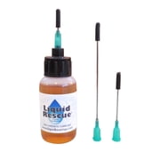 Liquid Rescue with 3 applicator tips, 100%-synthetic oil for sewing machines and sergers, makes them quieter and smoother, eliminates the stalling and humming when slow-stitching!