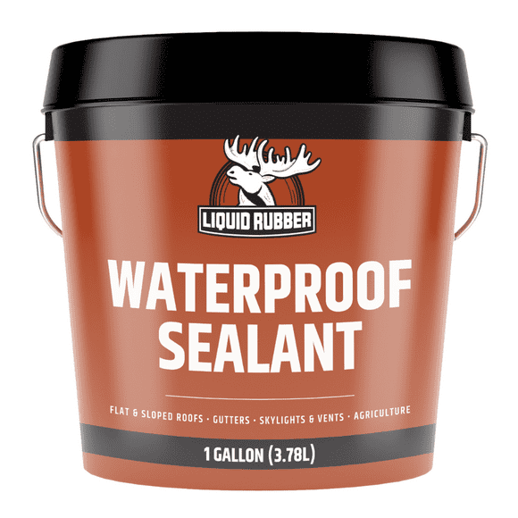 Liquid Rubber Multi-Surface Waterproof Sealant, Black, Indoor & Outdoor, 1 Gallon