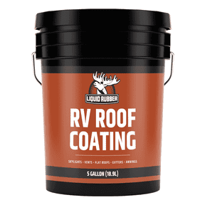 Liquid Rubber RV Roof Coating, Waterproof Elastomeric Roof Sealant for EPDM, TPO, Fiberglass & Aluminum RV Roofs, White, 5 Gallon, 250 Sq ft Coverage