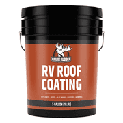 Liquid Rubber Solar Reflective Sealant RV Roof Coating, White, 5 Gallon, 250 Sq ft Coverage