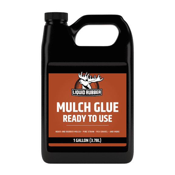 Liquid Rubber Clear Mulch Glue Pre-Mixed 1 Gallon, 50 Sq ft Coverage, Weatherproof