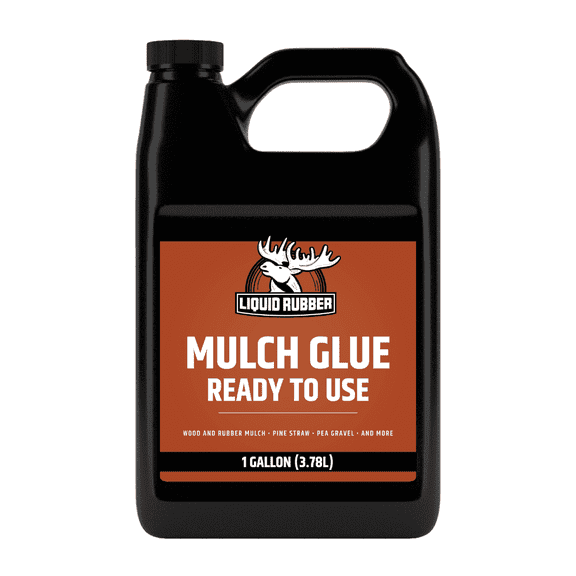 Liquid Rubber Clear Mulch Glue Pre-Mixed 1 Gallon, 50 Sq ft Coverage, Weatherproof
