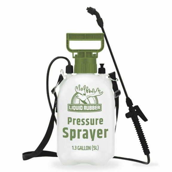 Liquid Rubber Garden Pump Sprayer with Adjustable Nozzle, 1.3 Gallon Tank