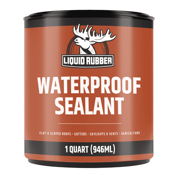 Liquid Rubber Multi-Surface Waterproof Sealant, Black, Indoor & Outdoor, 1 Quart
