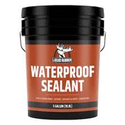 Liquid Rubber Multi-Surface Waterproof Sealant, Black, Indoor & Outdoor, 5 Gallon