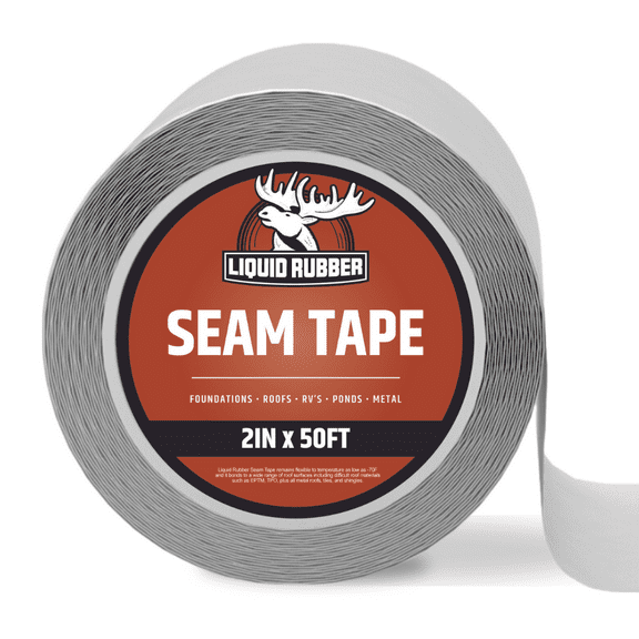 Liquid Rubber Seam Tape, Bonds to EPDM, Metal, Tiles, Shingles, Wood, and Fiberglass, 2-in x 50-ft