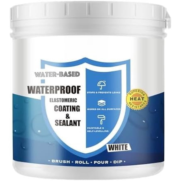 Liquid Rubber RV Roof Coating - 3X Stronger- White 35oz - Sealant for Leaks & Cracks, UV/Cold Resistant for , & Concrete - Indoor/Outdoor Use