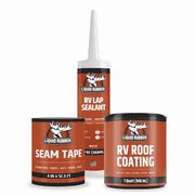 Liquid Rubber RV Roof Coating, Waterproof Elastomeric Roof Sealant for EPDM, TPO, Fiberglass & Aluminum RV Roofs, White, Repair kit
