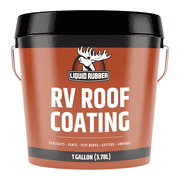 Liquid Rubber Solar Reflective Sealant RV Roof Coating, White, 1 Gallon, 50 Sq ft Coverage