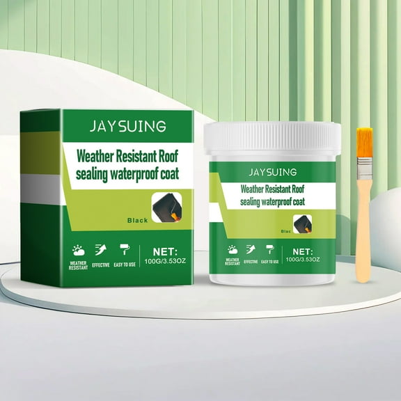 Liquid Rubber Waterproof Sealant - Multi-Surface Leak Repair Indoor and Outdoor Coating, Water-Based, Easy to Apply, Original Black, 100ml/ Home Essentials