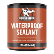 Liquid Rubber Multi-Surface Waterproof Sealant, Black, Indoor & Outdoor, 1 Quart