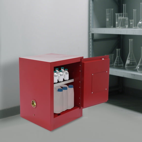Liquid Safety Cabinet 4 Gallons/1.51L Flammable Red Hazardous Storage Cabinet