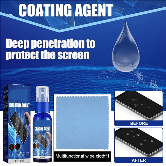 Liquid Screen Protector Spray 9H Hardness Oleophobic Coating for Phones Tablets Cameras and Smartwatches