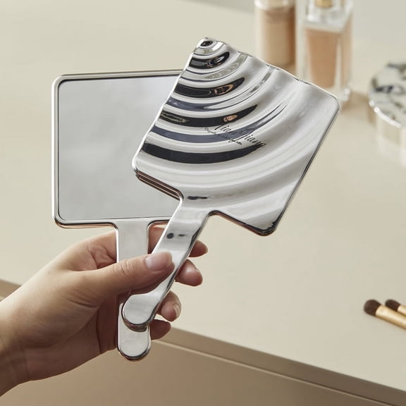 Liquid Shape Square Handheld Makeup Vanity Mirror Portable Compact Mirrors Beauty Makeup Tools Desktop Cosmetic Mirror