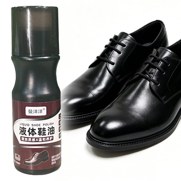 Liquid Shoe Polish 100Ml With Sponge Applicator Leather Cleaner And Conditioner For Dress Shoes