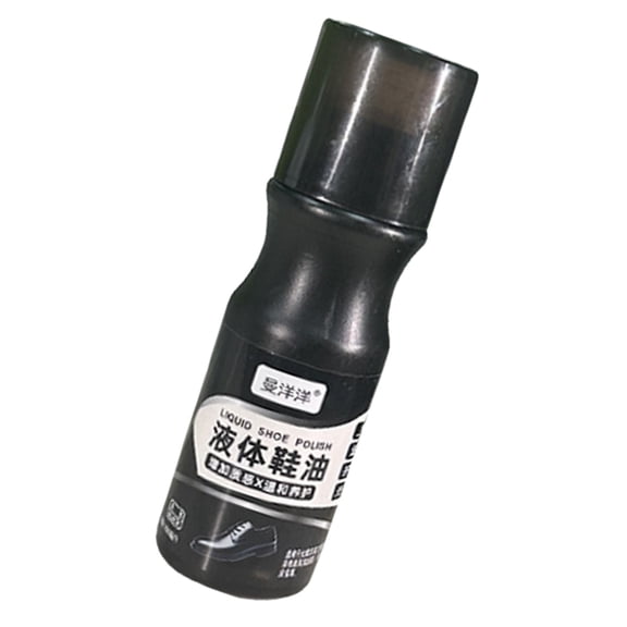 Liquid Shoe Polish Black Noir, 5.11 inch Instant Shine Leather Shoe Conditioner with Built-In Sponge Applicator, Waterproof Leather Care Polish for Dress Shoes Boots Leather Footwear