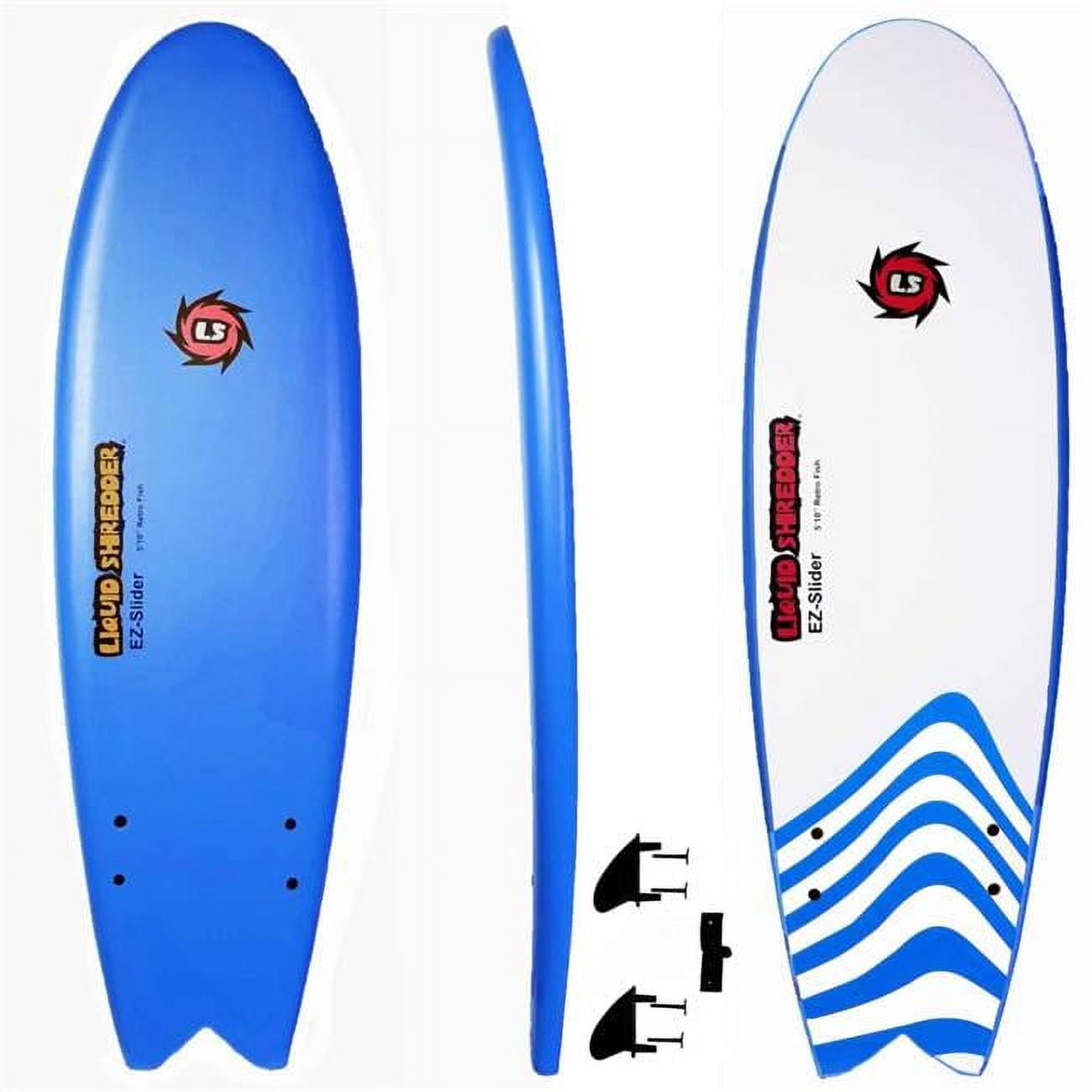 Liquid Shredder FSEZ510-SB 5 ft. x 10 in. Retro Fish Surfboard