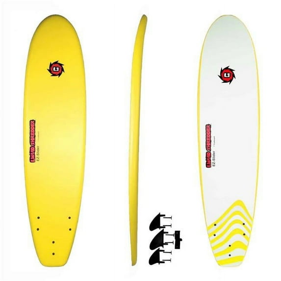 Liquid Shredder FSEZ7-YW 7 ft. EZ Slider Surfboard, Yellow